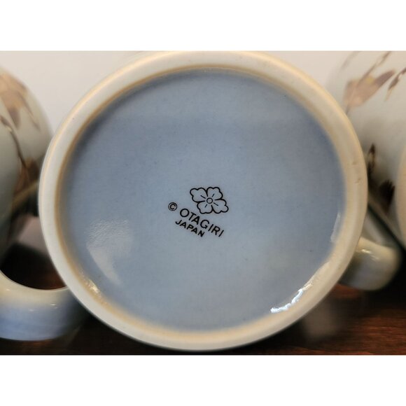 Set Of 3 Vintage Otagiri Japan Blue Coffee Mugs W/ Flying Geese Game Hunting - Picture 6 of 7